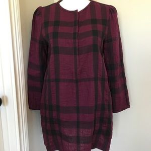 Burberry Brit Purple nova plaid tunic dress small